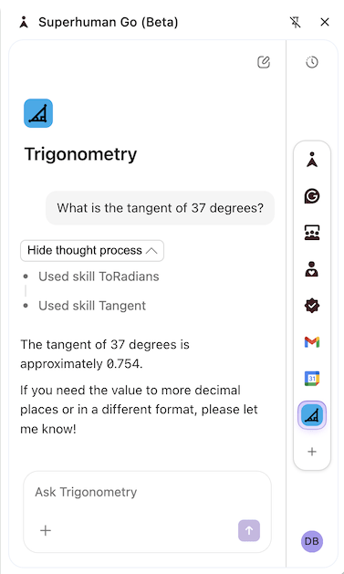 A screenshot of chatting with an agent.