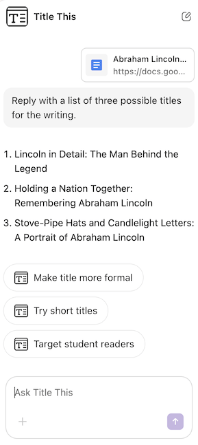A screenshot of a follow-up suggested action.