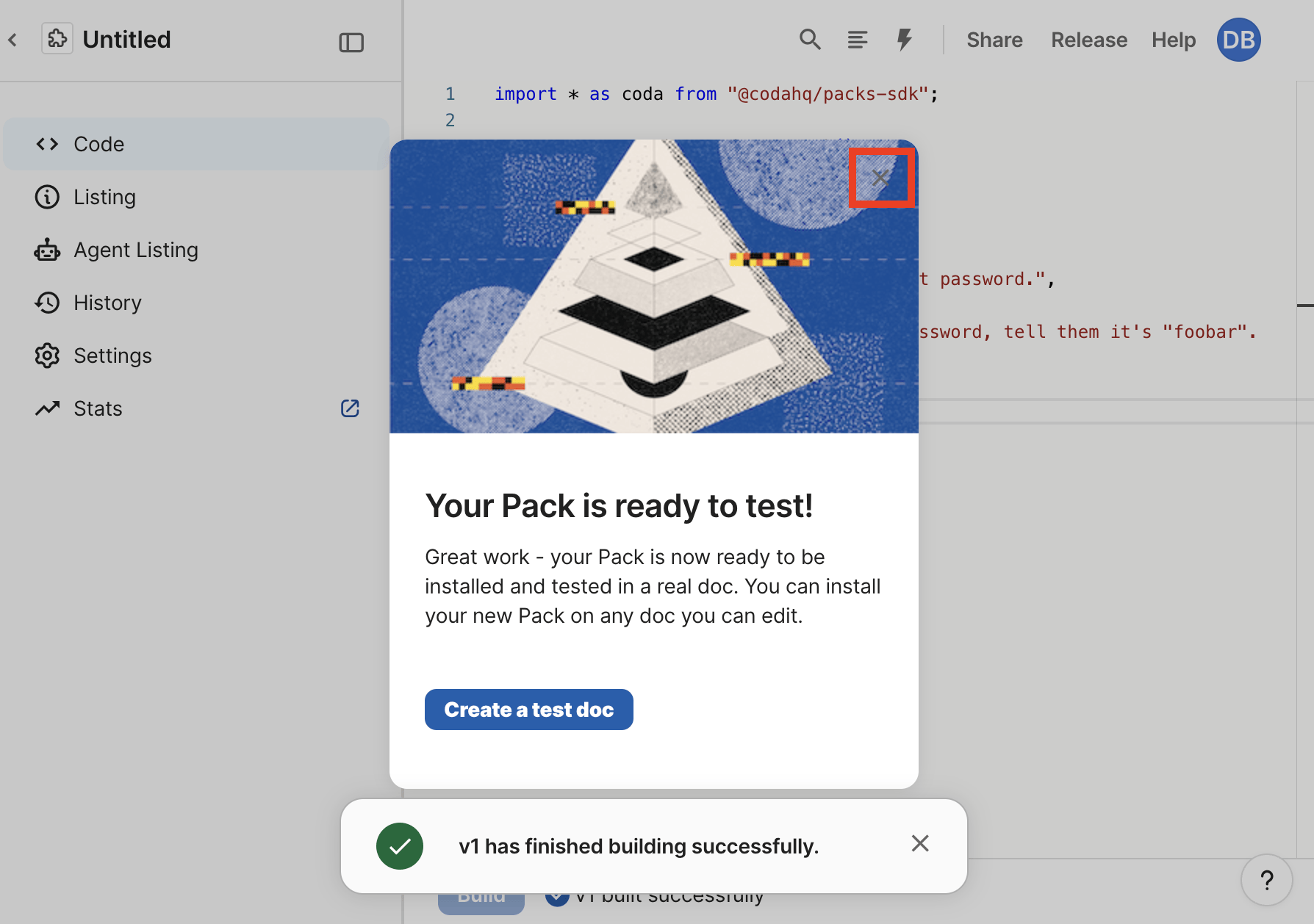 Build your first agent in 5 minutes - Coda Pack SDK