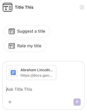 A screenshot of an initial suggested action.