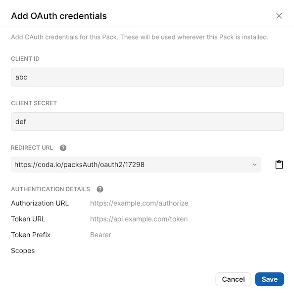 Setting the OAuth client ID and secret