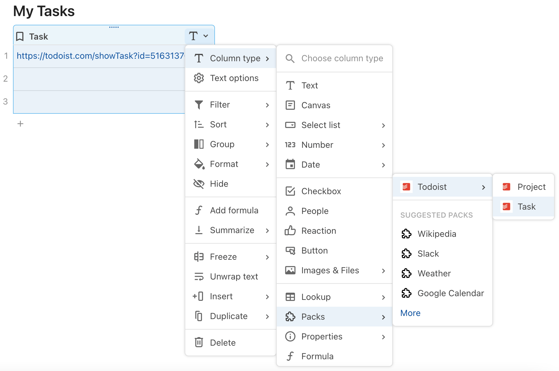 Add custom column formats - Superhuman Packs SDK