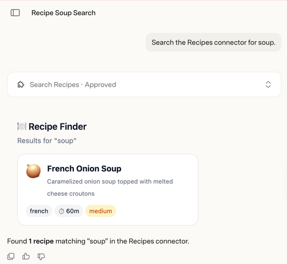 An MCP App rendered in a Go chat.