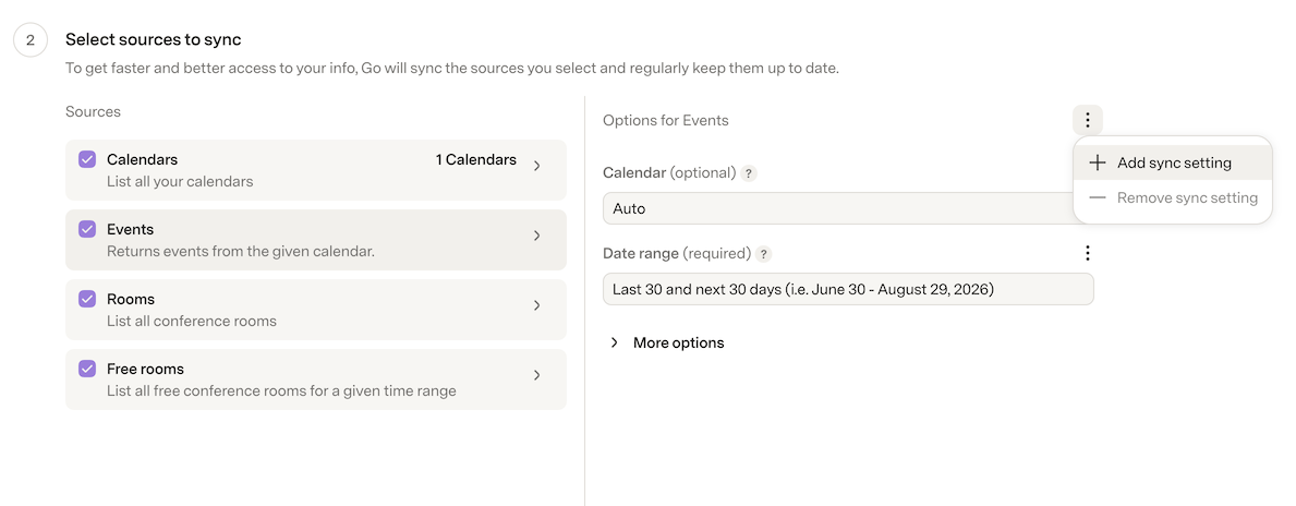 Configuring multiple syncs in Superhuman Go